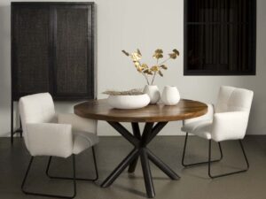 Eettafel rond mangohout 130cm