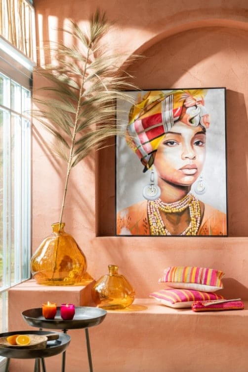 Krachtig Beschuldiging Onbepaald canvas Afrikaanse vrouw J-Line - Interieur Le Marché