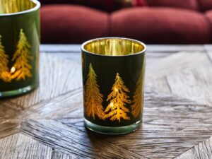 Winterforest windlicht groen RM Small