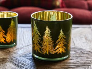 Winterforest windlicht groen RM Medium