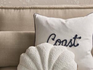 Schelp kussen wit Riviera Maison